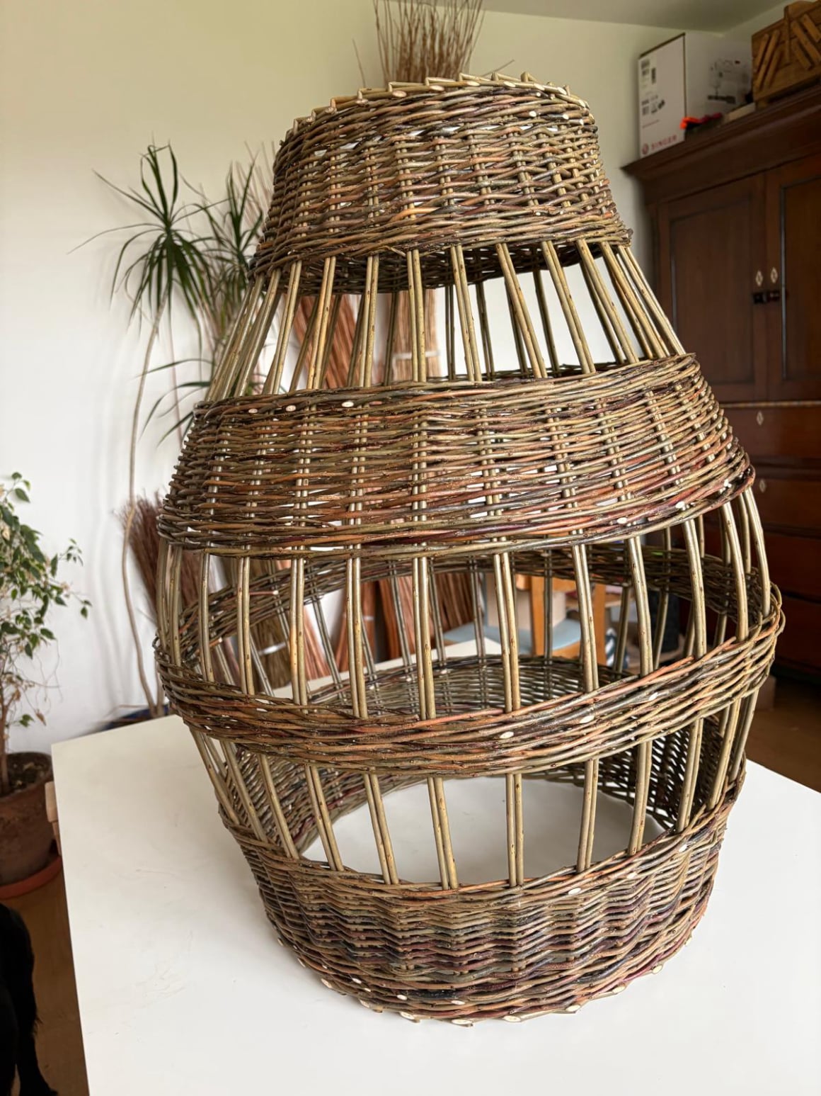 Statement willow pendant lampshade made in the UK