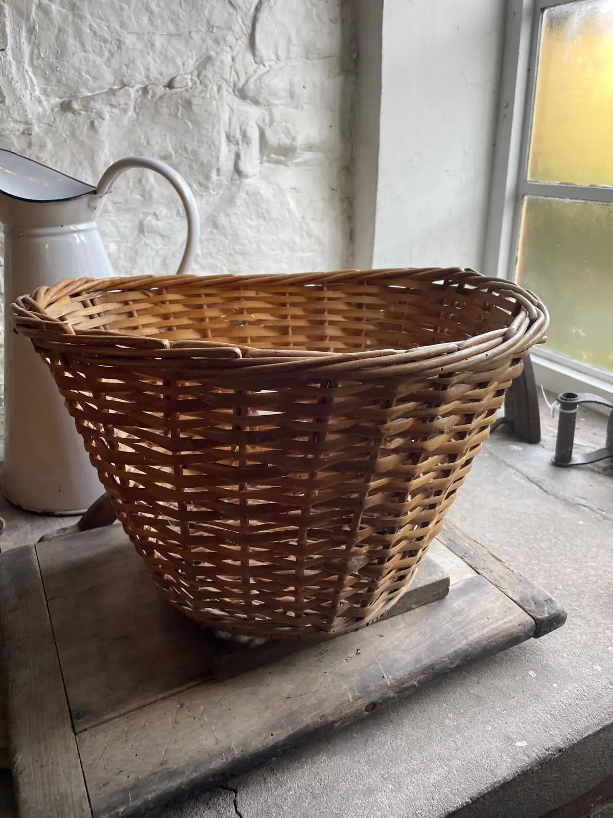 Miniature picnic basket with lid at Acton Scott Heritage Farm